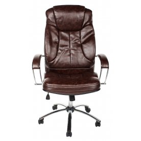Кресло Swift экокожа / хром коричневое