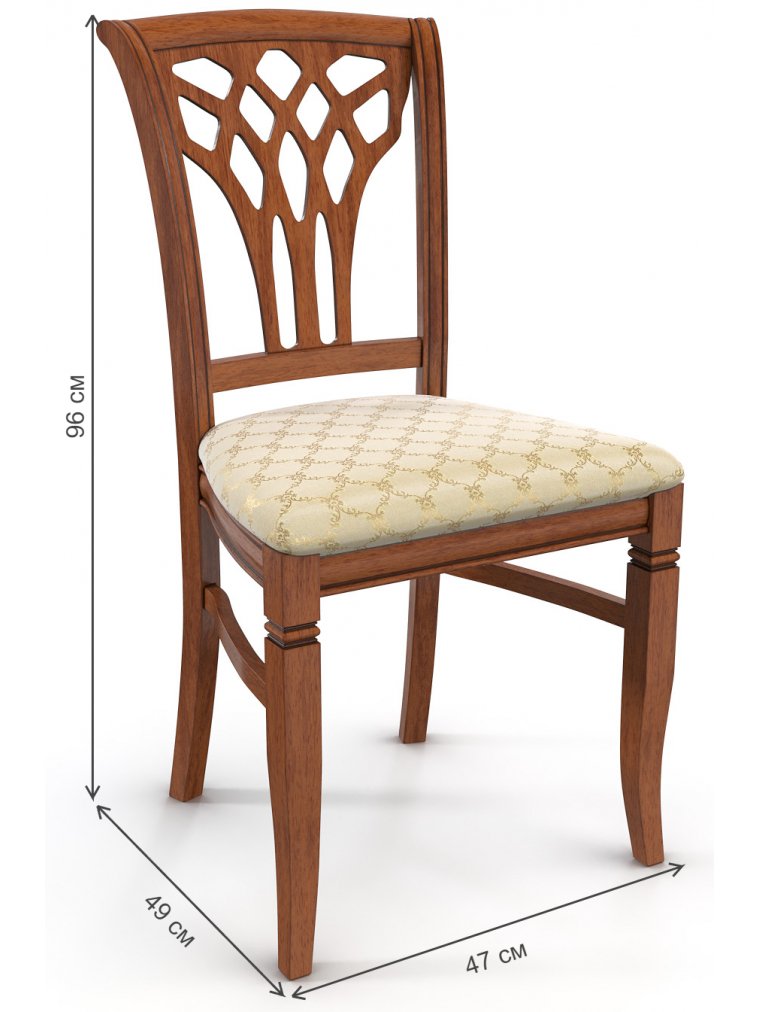 Деревянный стул Bruno жаккард бежевый / вишня