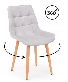 Стул на металлокаркасе Челси 360 П светло-серый (zd 960) / светлое дерево