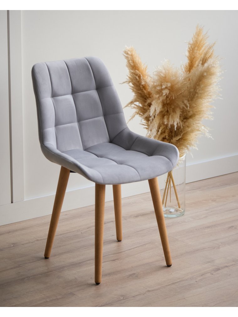 Деревянный стул Челси 360 светло-серый (zd 960) / светлое дерево