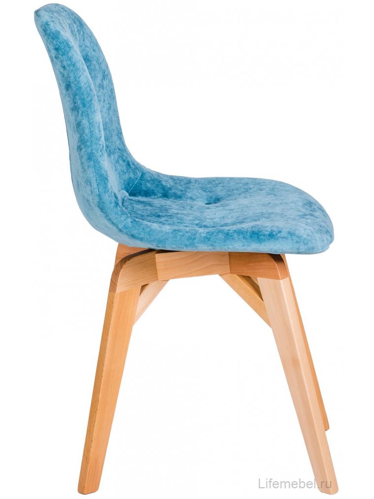 Деревянный стул Eames блю / натуральный дуб