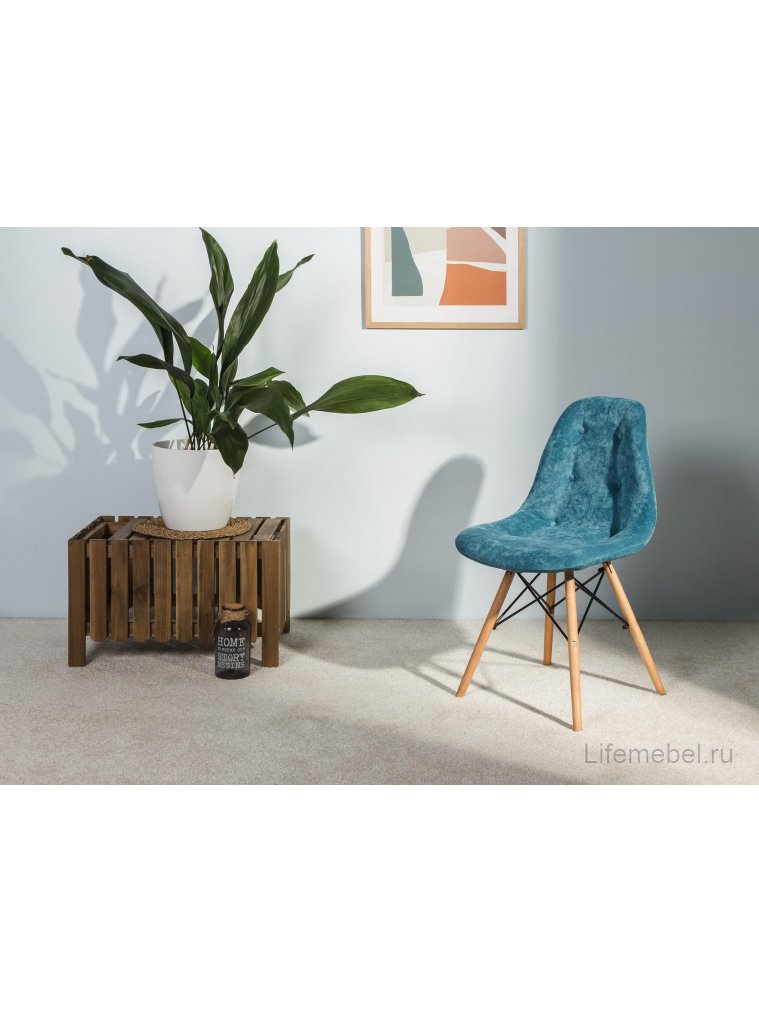 Деревянный стул Eames W блю