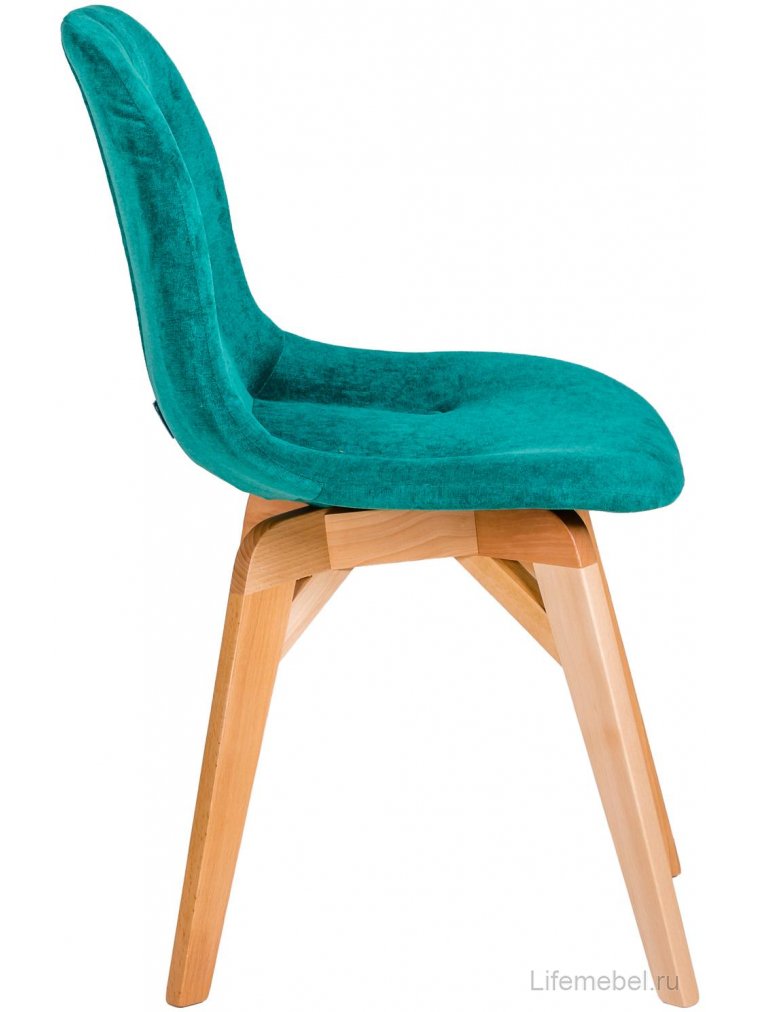 Деревянный стул Eames изумрудный / натуральный дуб