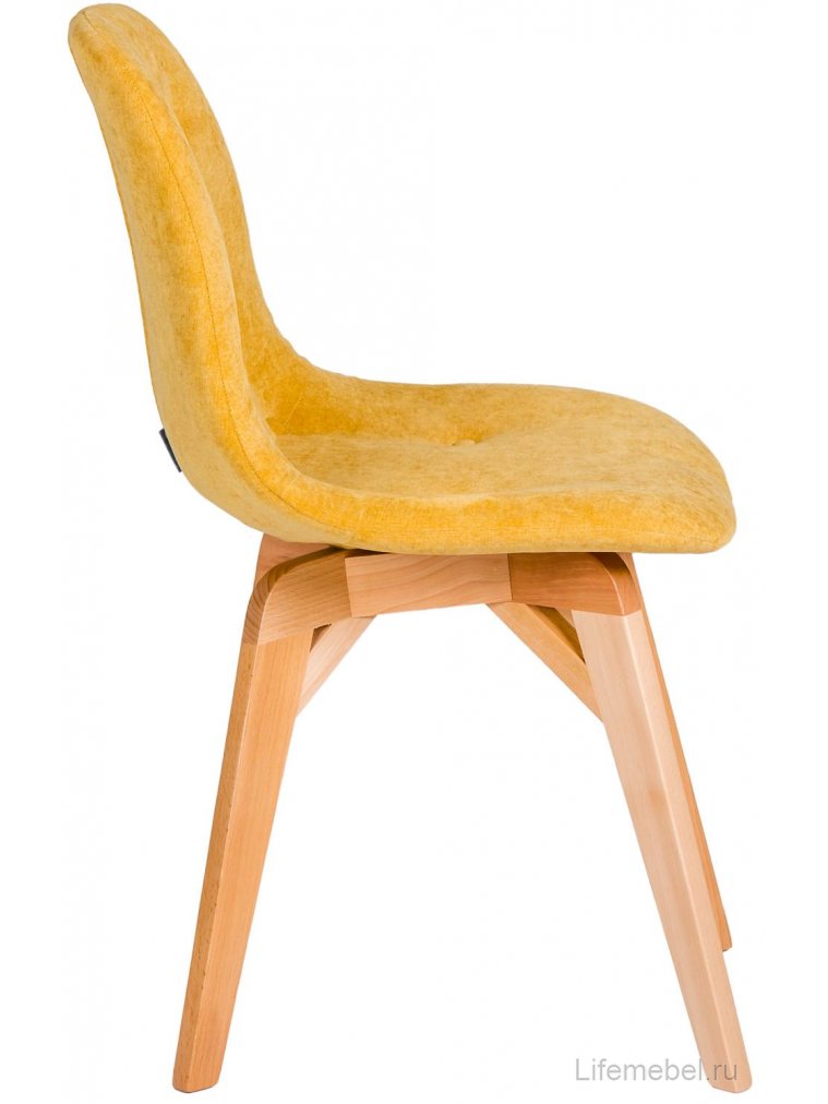 Деревянный стул Eames жёлтый / натуральный дуб