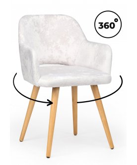 Стул-кресло Эолин 360 светло-бежевый (simple 011) / светлое дерево