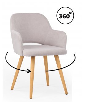 Стул-кресло Эолин латте (simple 008) / светлое дерево