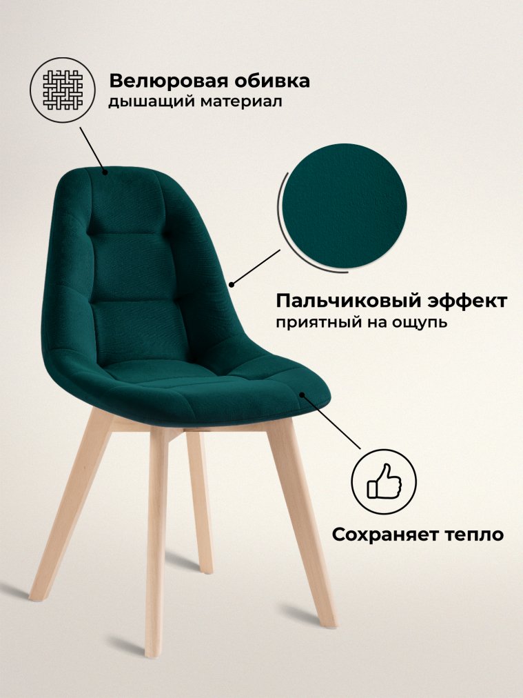 Деревянный стул Filip green / wood