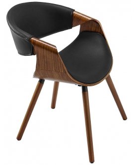 Стул-кресло JY1829 черный / орех