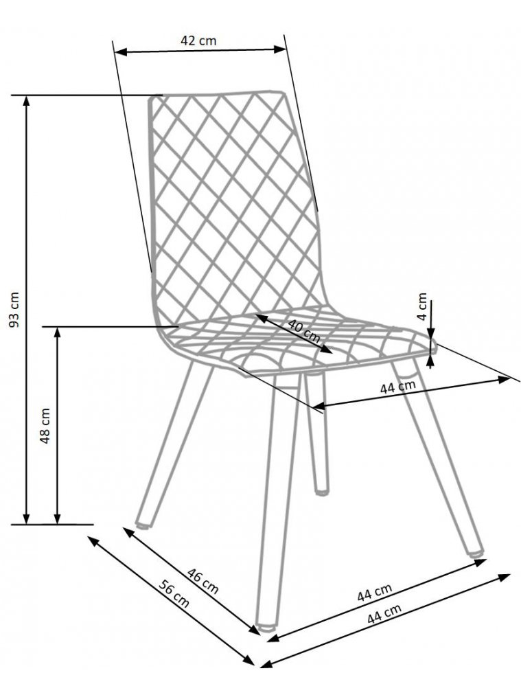 Деревянный стул K282 серый / натуральный