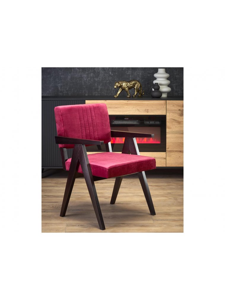 Деревянный стул Катернин бордовый / черный