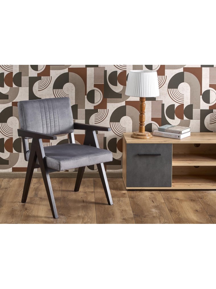 Деревянный стул Катернин серый / черный