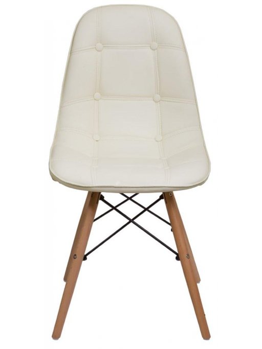 Деревянный стул Kord экокожа кремовый