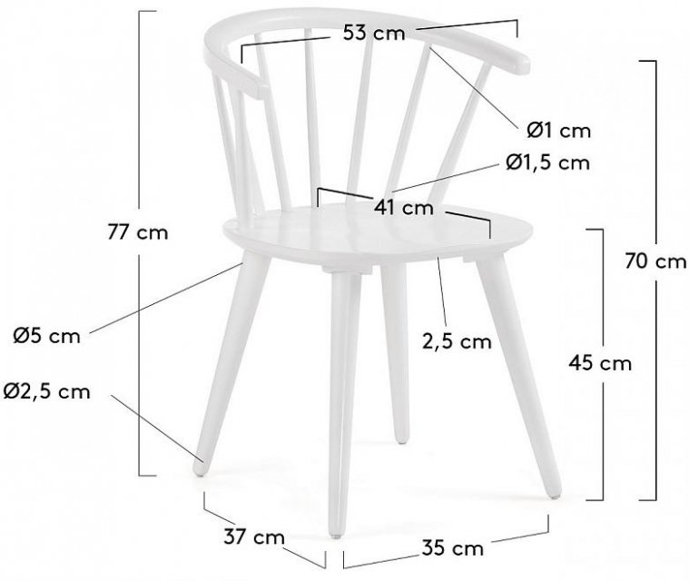Деревянный стул Krise белый