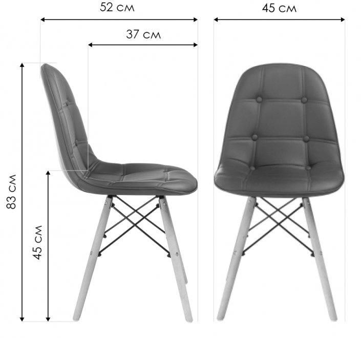 Деревянный стул Kvadro black