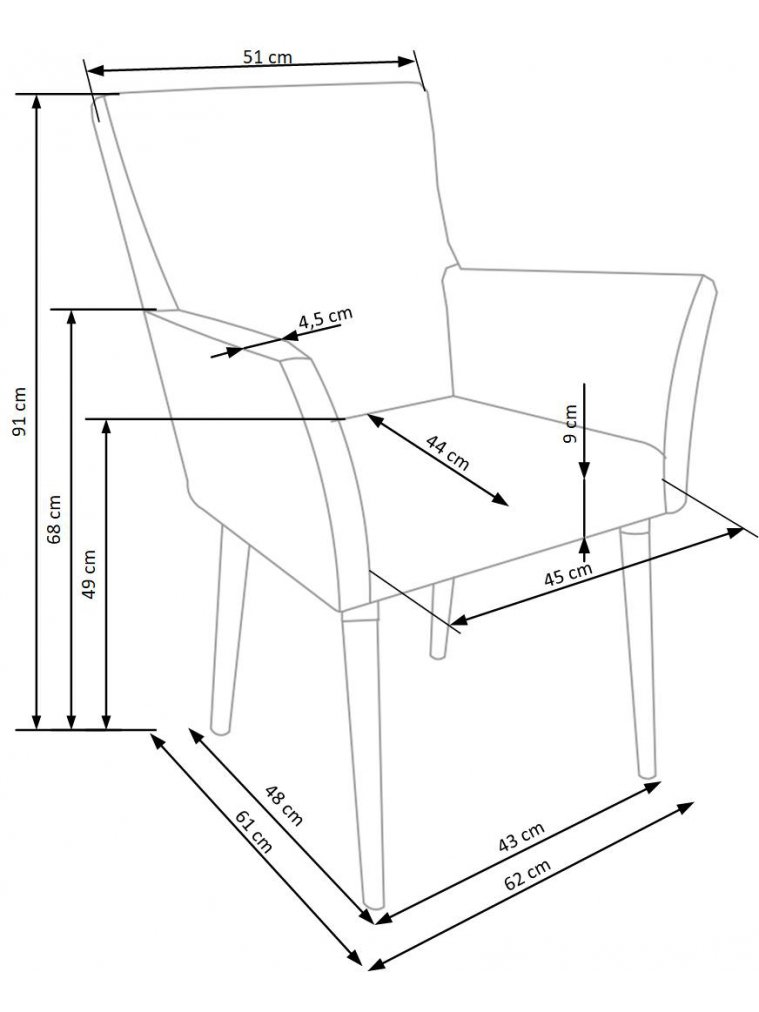 Деревянный стул Маран темно-серый / натуральный