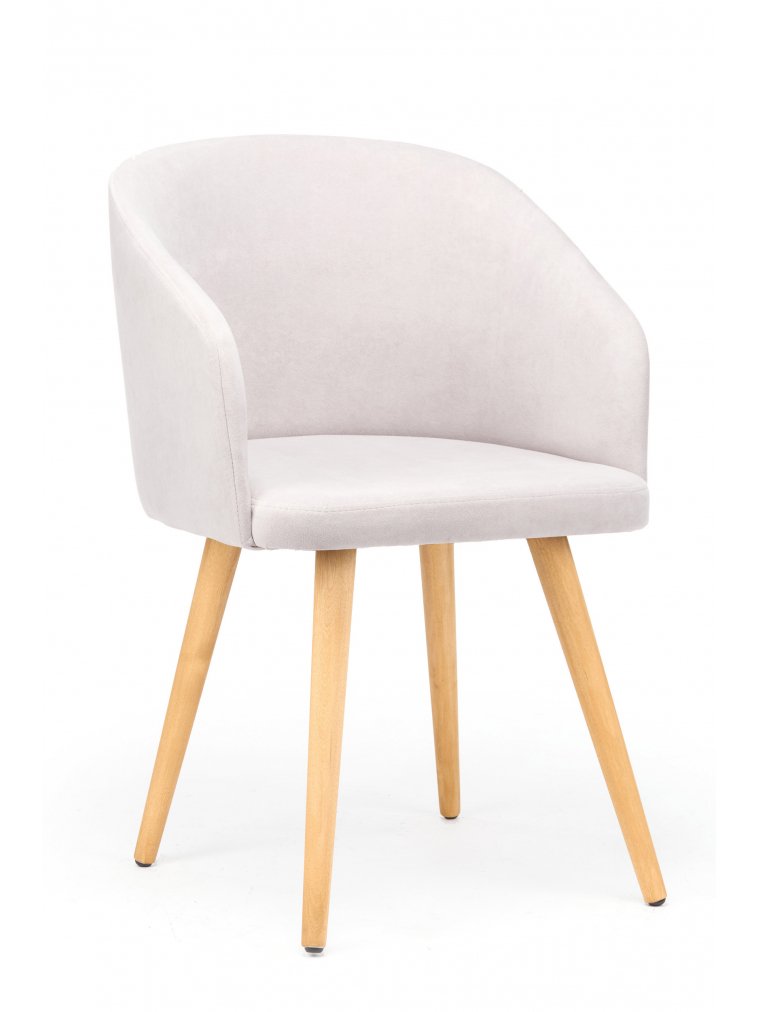 Деревянный стул Монер 360 светло-серый (glory 36) / светлое дерево