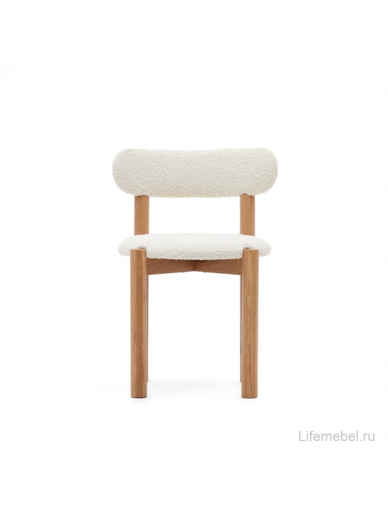 Деревянный стул Nebai белый / натуральный