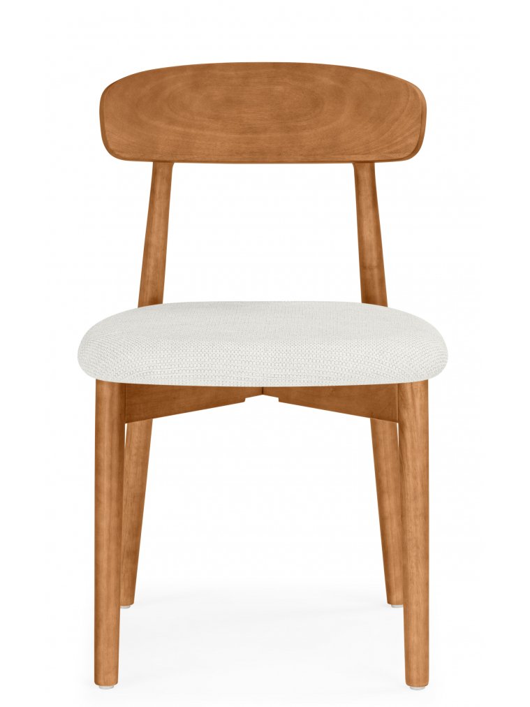 Деревянный стул Okava 1 бежевая рогожка / орех