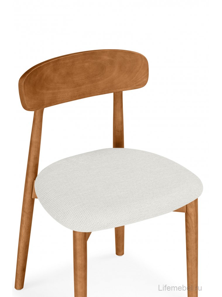 Деревянный стул Okava 1 бежевая рогожка / орех