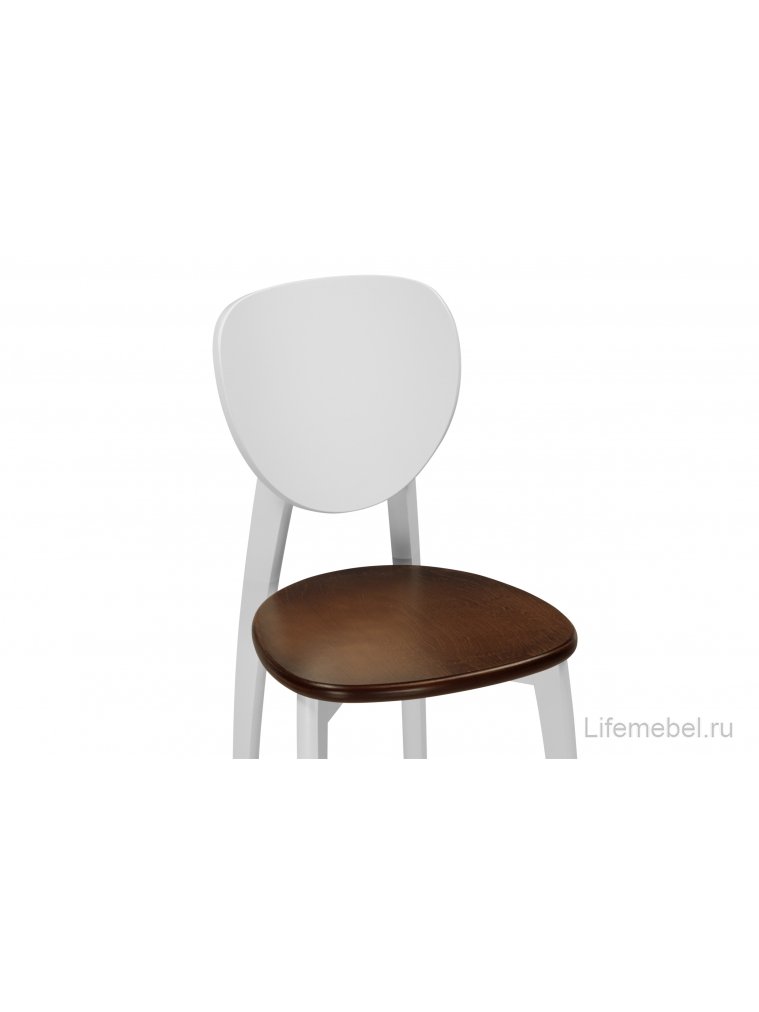 Деревянный стул Окава белый / миланский орех