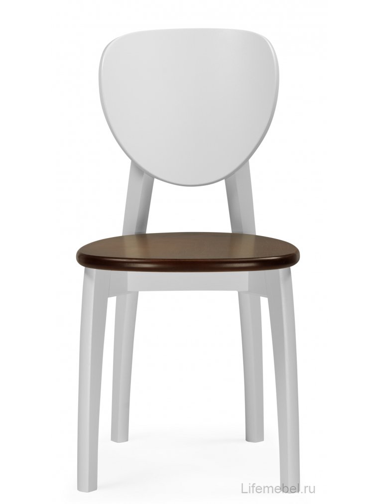 Деревянный стул Окава белый / миланский орех