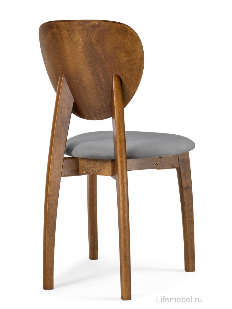 Деревянный стул Окава ткань tenerife stone / миланский орех