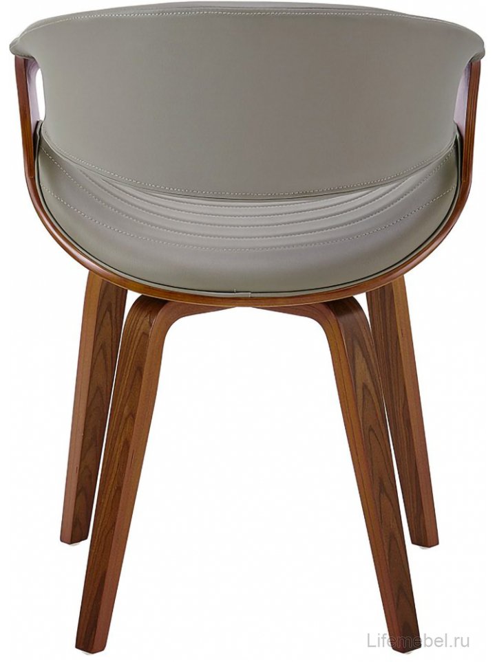 Деревянный стул JY1829-7s серый pu047 / орех