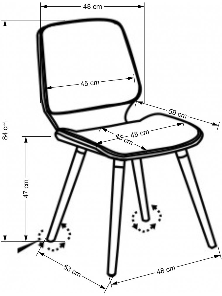 Деревянный стул Рашем кремовый / ореховый