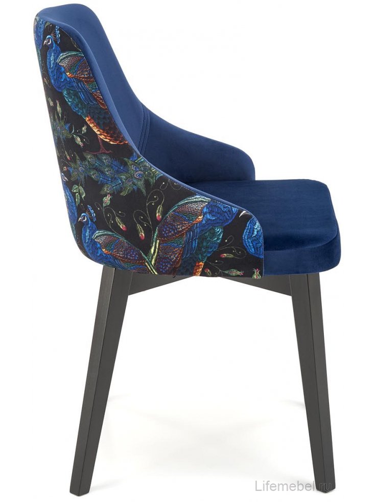 Деревянный стул Ресил темно-синий / черный