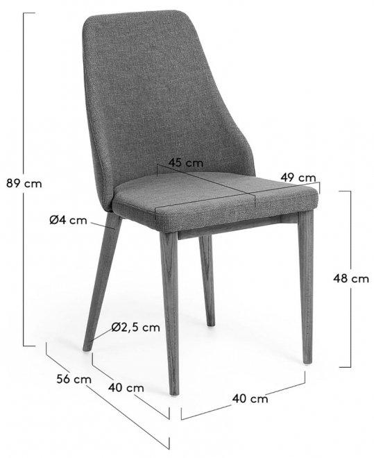 Деревянный стул Roxie темно-серый