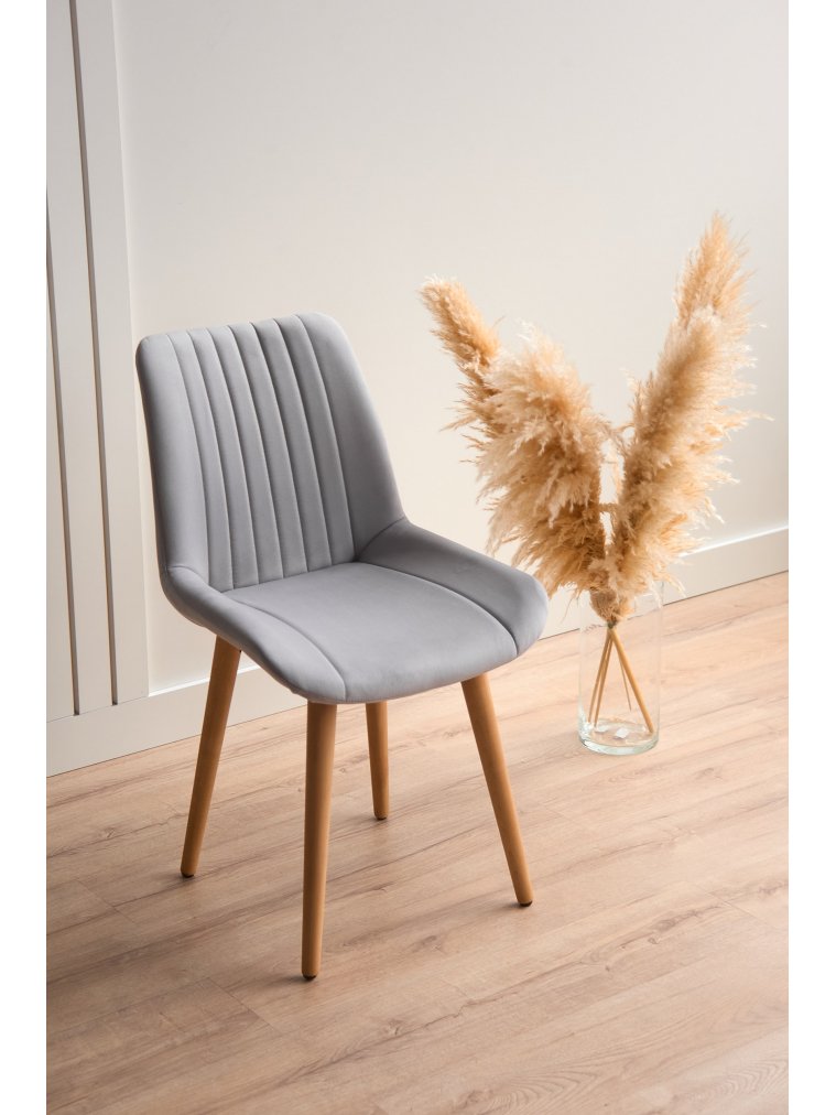 Деревянный стул Седа 360 светло-серый (zd 960) / светлое дерево