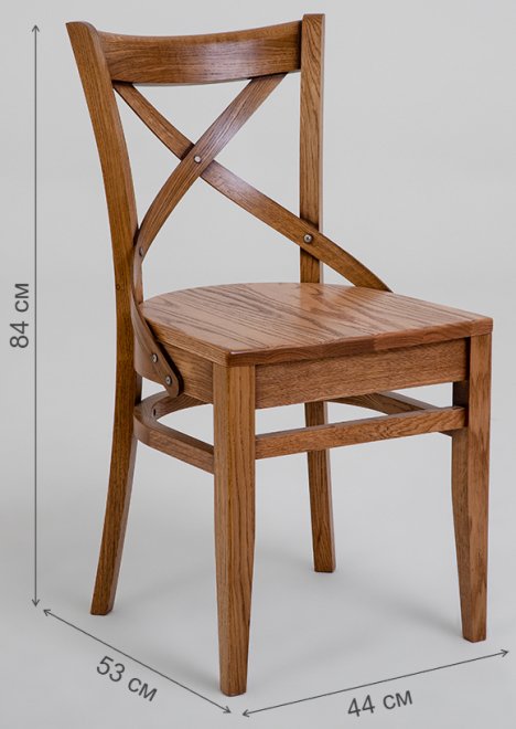 Деревянный стул Соло светлый дуб с коричневой патиной