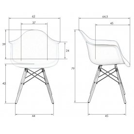 Деревянный стул Daw светлый бук / тёмно-серый GR-04