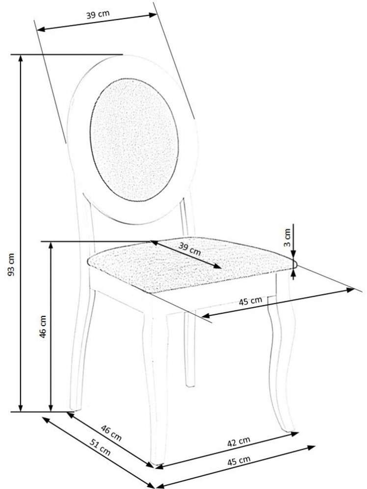 Деревянный стул Тана серый / белый