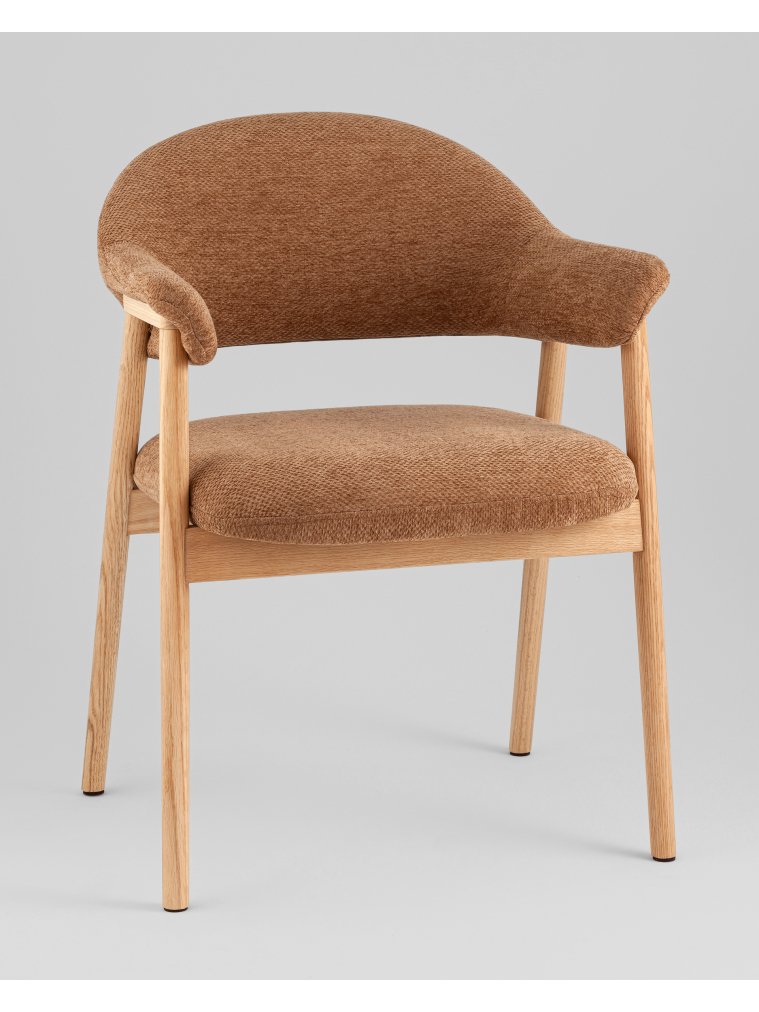 Деревянный стул Сави шенилл терракотовый
