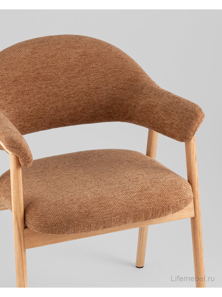 Деревянный стул Сави шенилл терракотовый