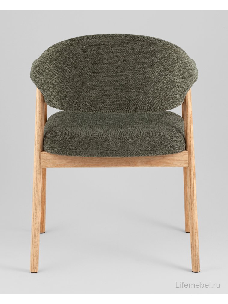 Деревянный стул Сави шенилл зеленый