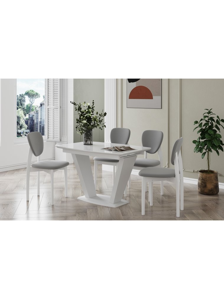 Деревянный стул Вакимо ткань tenerife silver / белый