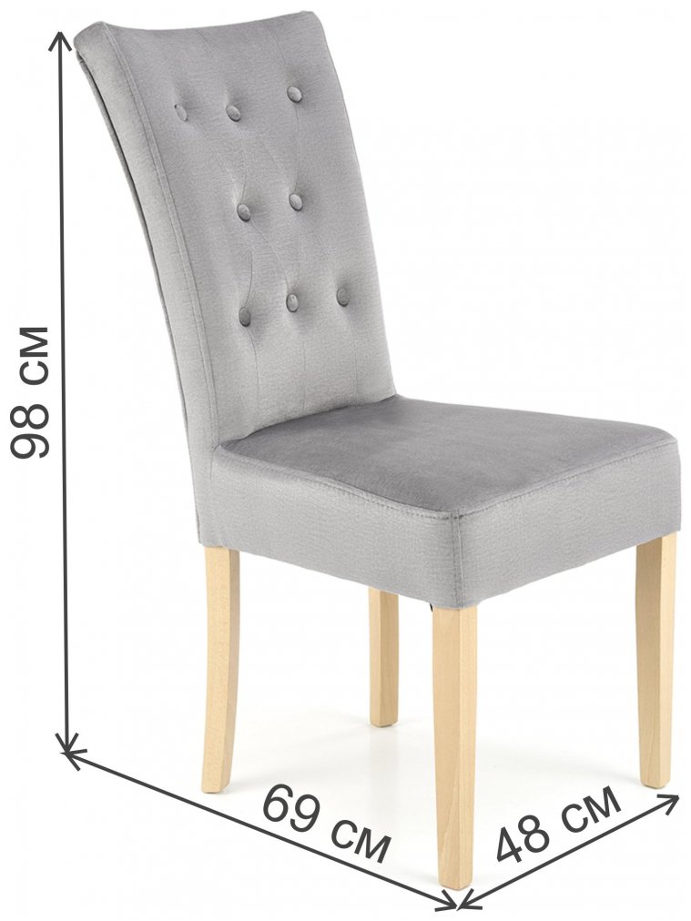 Деревянный стул Виль серый / дуб медовый