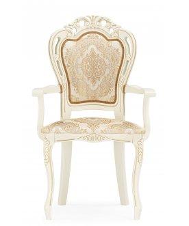 Стул-кресло Bronte муса перламутр молочный / патина