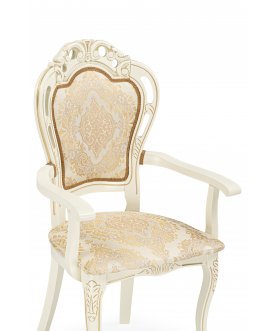 Стул-кресло Bronte муса перламутр молочный / патина