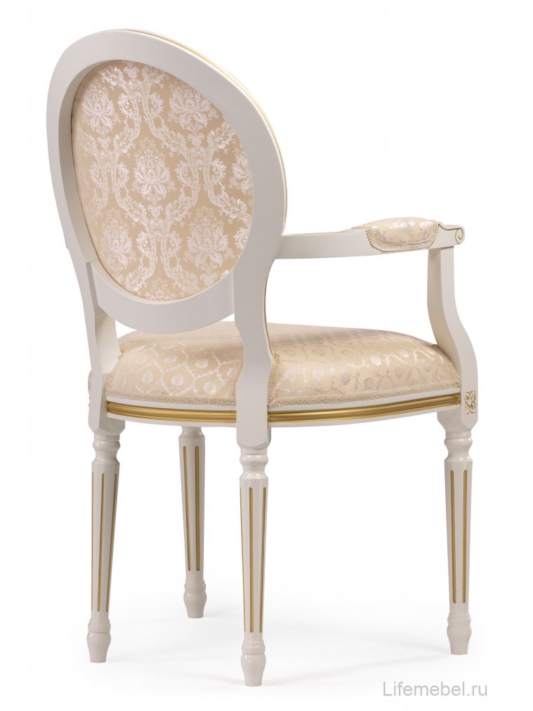 Кресло Данте молочный / золотая патина