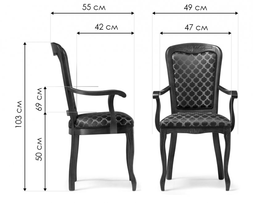 Кресло Клето патина золото / ромб