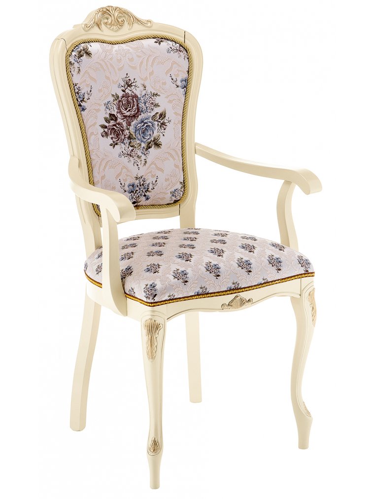 Кресло Руджеро патина золото / молочный