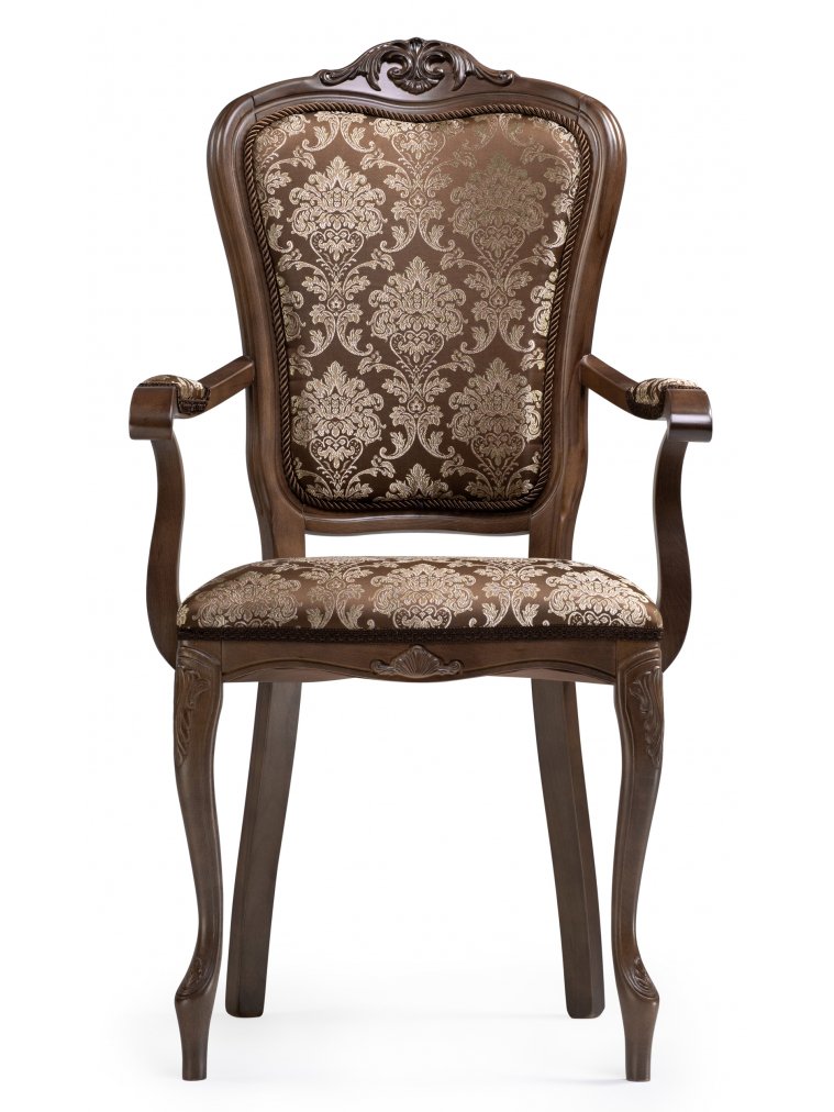 Кресло Руджеро с мягкими подлокотниками орех / шоколад