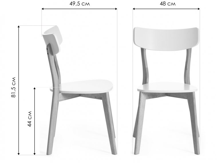 Деревянный стол Claire/Клеар белый / натуральный