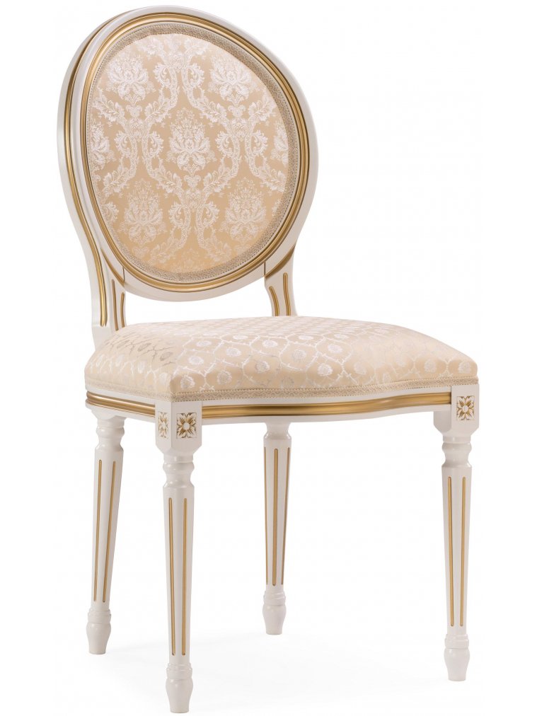 Стул Данте молочный / золотая патина