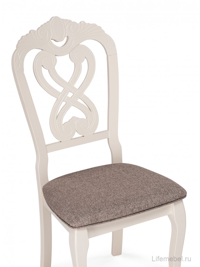 Стул деревянный Андромеда ivory white / коричневый S 168-7