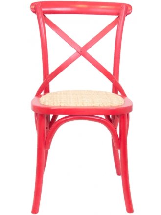 Стул деревянный Cross back red