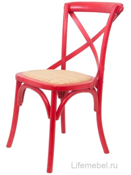 Стул деревянный Cross back red